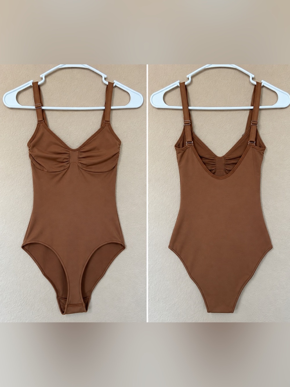 SKIMS Seamless Sculpt Low Back Thong Bodysuit Bronze Size L